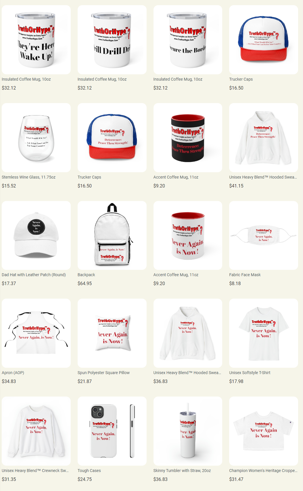 Products TOH list veritcal